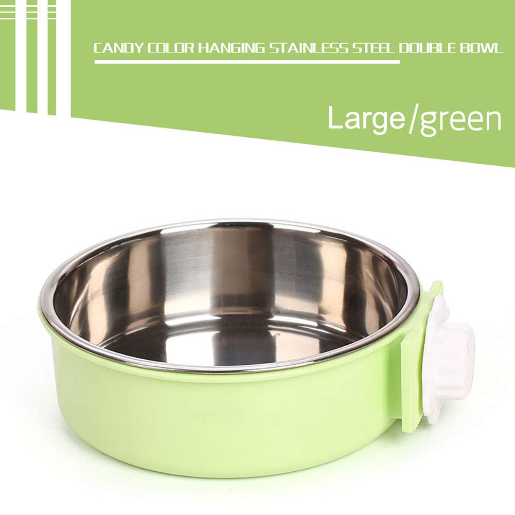 Luck Dawn Stainless Steel Removable Hanging Pet Bowl - Crate Food & Water Dish for Dogs, Cats, Rabbits, Birds & Small Animals - Secure Bolt Holder Design - Small (2-Pack) - Perfect for Travel, Kennels & Outdoor Use