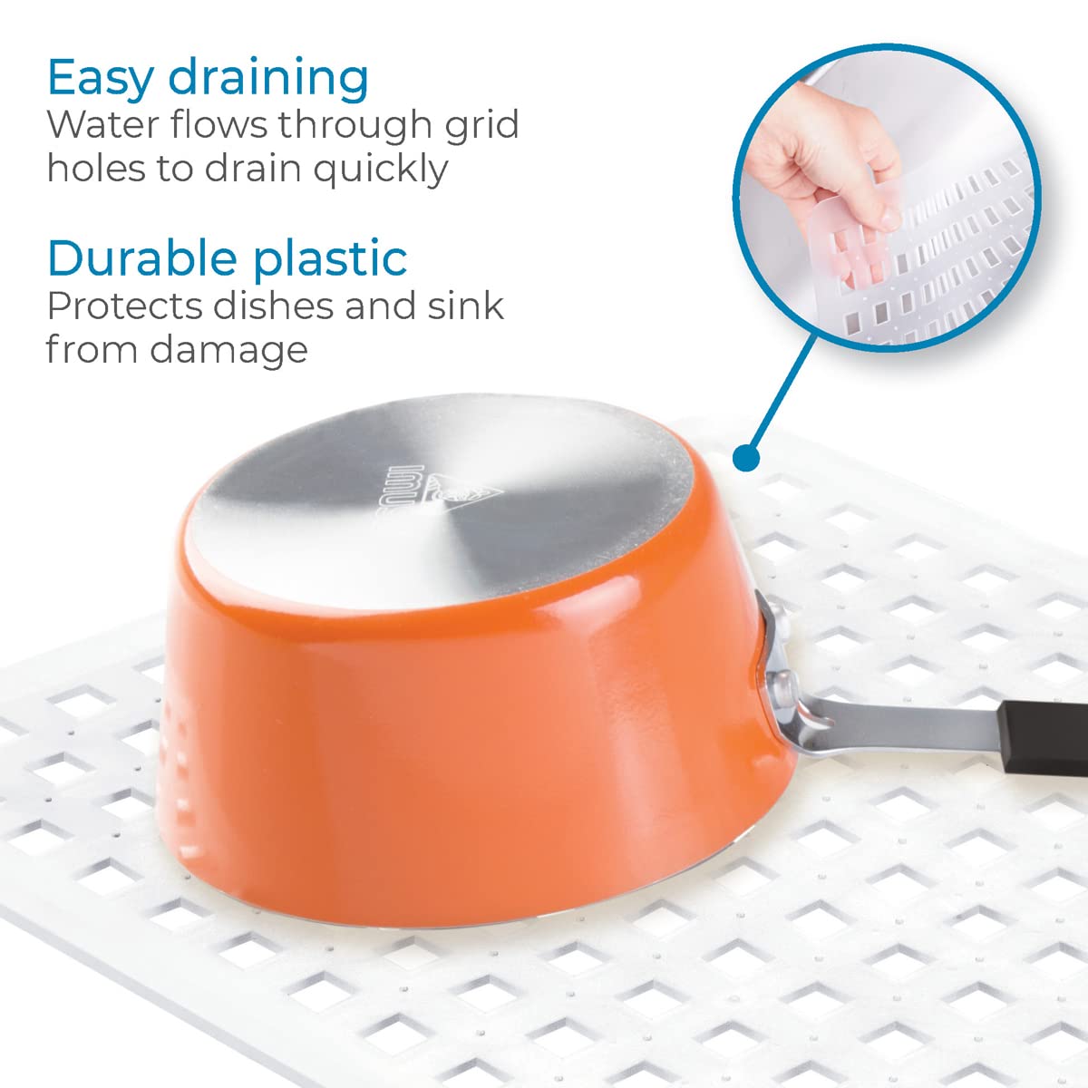 iDesign Clear Kitchen Sink Protector Grid 11