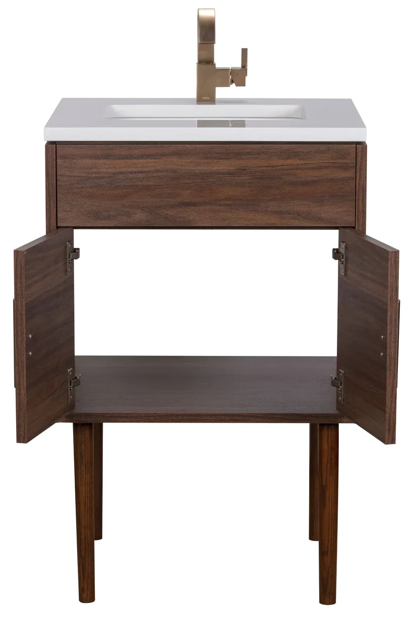 Cutler Kitchen & Bath Garland Collection Chalby Clay 24 Inch Freestanding Bathroom Vanity with Sink - Modern Farmhouse Style for Small Bathrooms & Powder Rooms