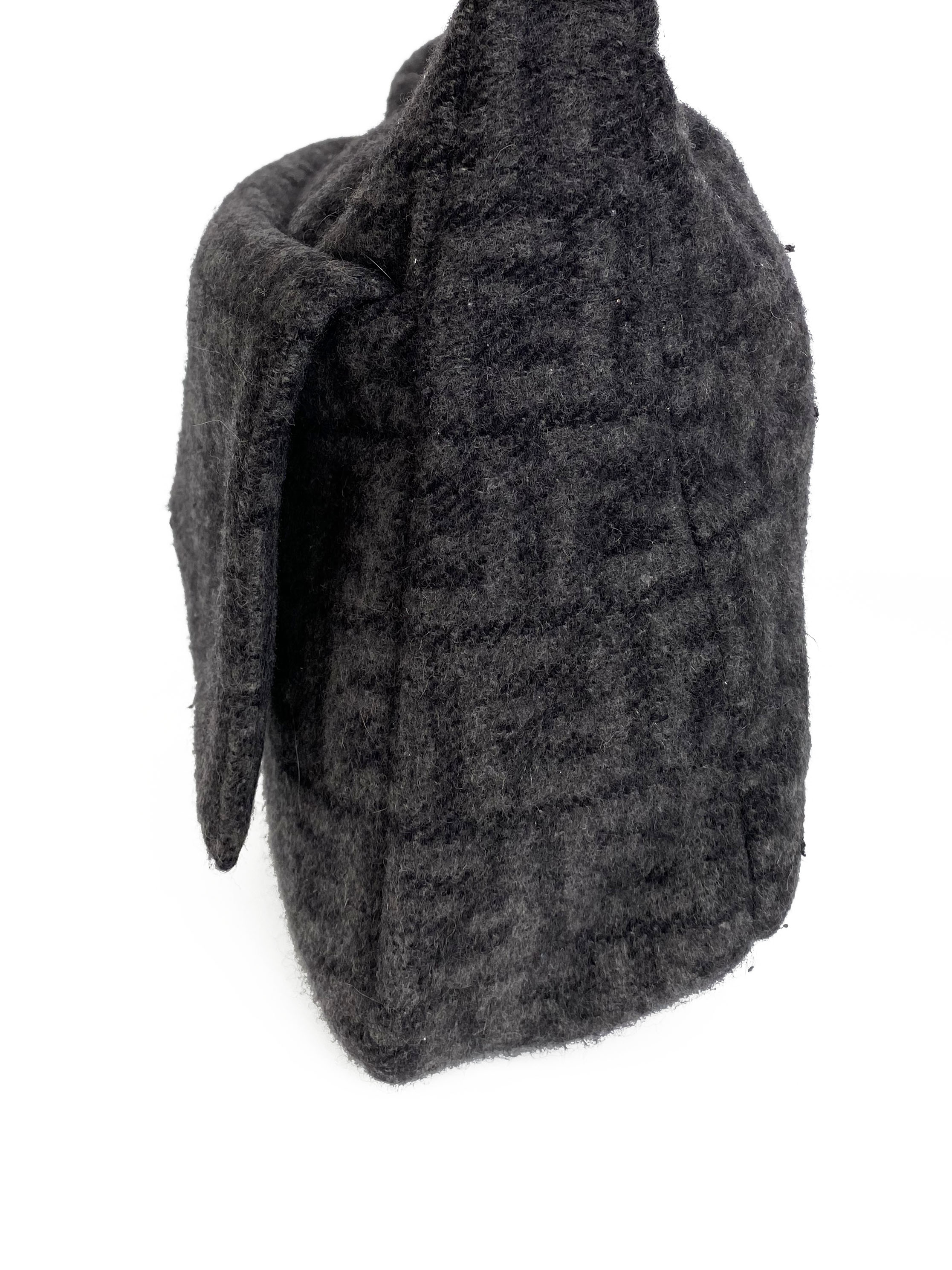 Fendi Black Wool Baguette Bag - Luxury Designer Shoulder Purse for Women | Perfect for Evening Parties, Date Nights & Special Occasions