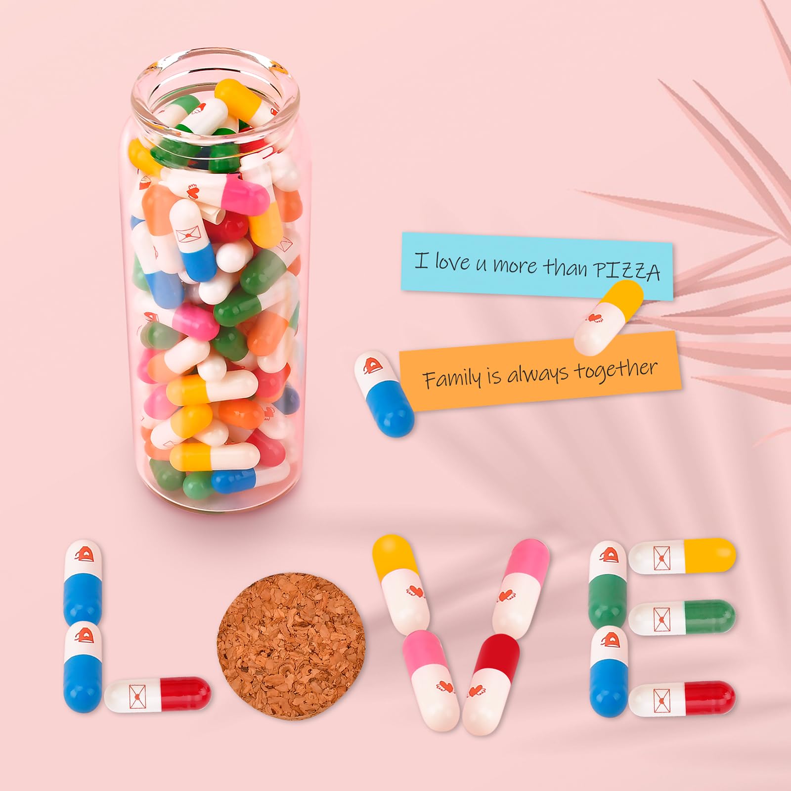 100 PCS DIY Message in a Bottle Kit - Romantic Love Letters for Couples, Anniversary & Valentine's Day Gifts for Her/Him, Birthday Present for Mom/Wife from Daughter/Son | Perfect for Weddings, Long-Distance Relationships & Keepsake Memories