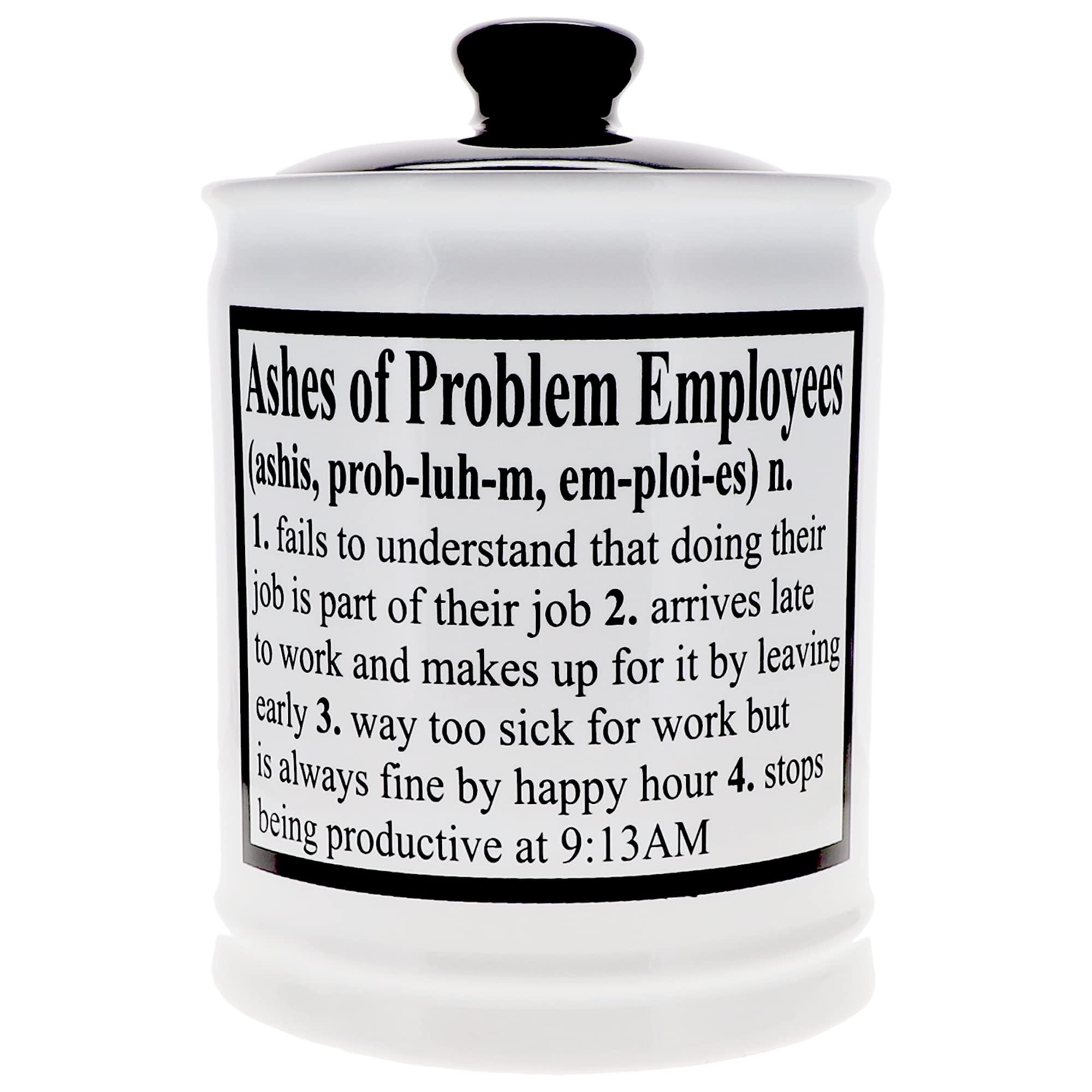 Premium Ashes of Problem Employees Piggy Bank - Elegant Coin Bank for Adults, Office Desk Decor, Unique Gift for Men, Home Storage Jar | Perfect for Office Pranks, Gag Gifts & Home Decor