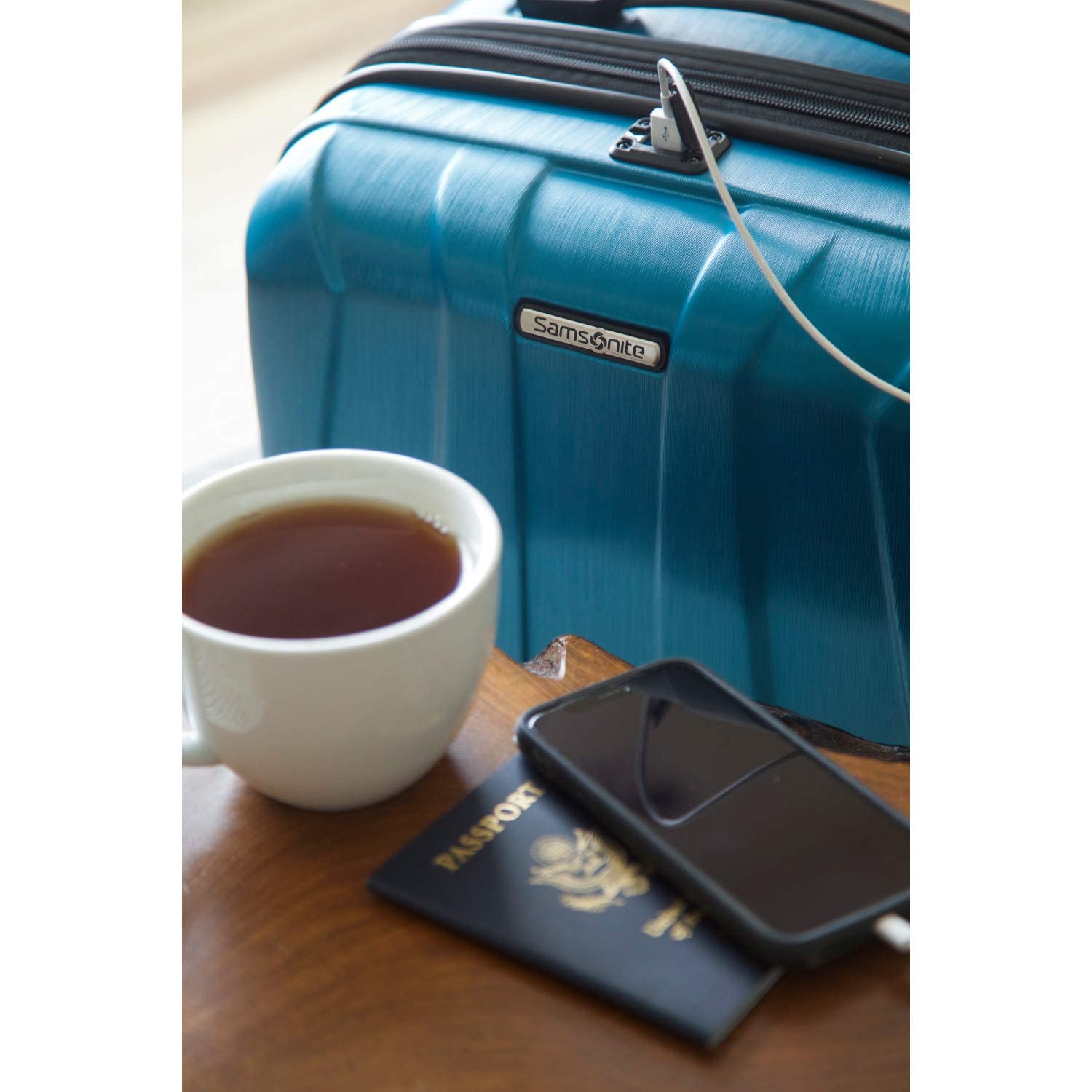 Samsonite Centric 2 Expandable Hardside Spinner Wheel Carry-On Luggage 20 Inch, Lightweight Durable Suitcase for Travel - Perfect for Business Trips & Weekend Getaways (Caribbean Blue)