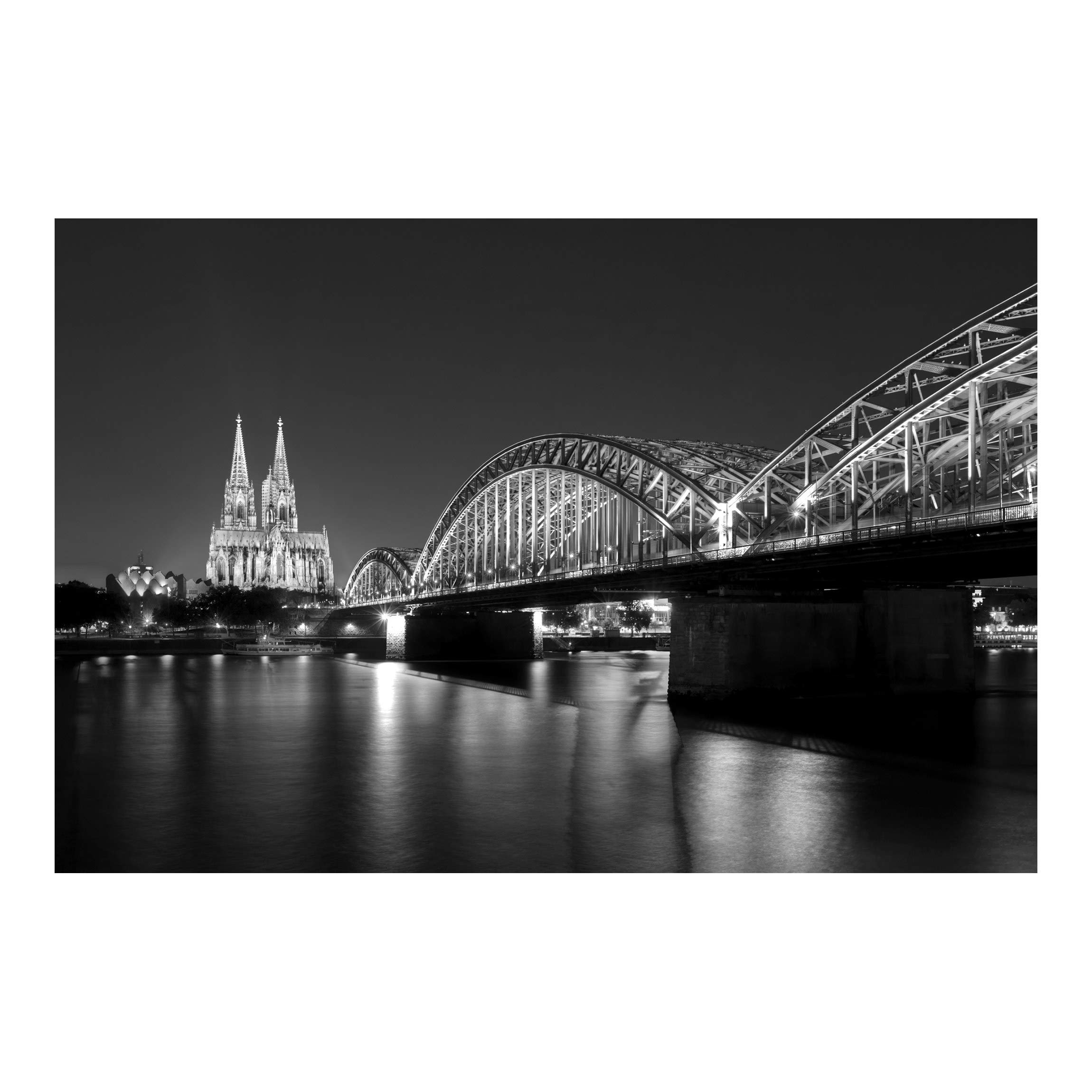Premium Non-Woven Wallpaper - Cologne at Night II - Extra Wide 74.8 x 113.4 Inches - Perfect for Living Room, Bedroom & Office Decoration