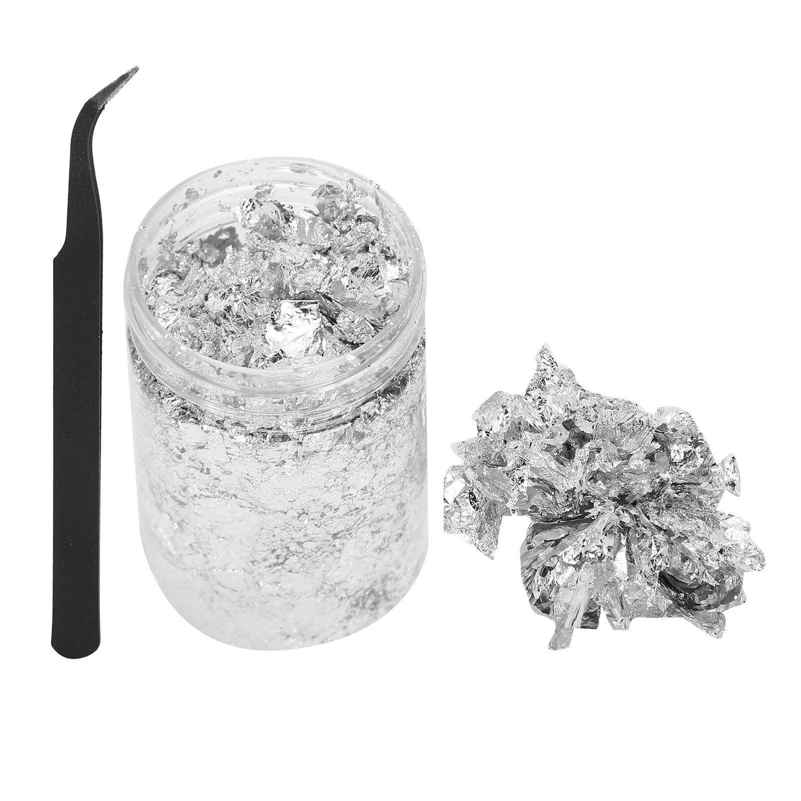 Premium Silver Aluminum Nail Gold Foil Flakes - Professional Nail Art Decoration for Acrylic, Gel & Resin Nails - Perfect for Nail Salons, DIY Manicures & Jewelry Making - Home & Salon Use