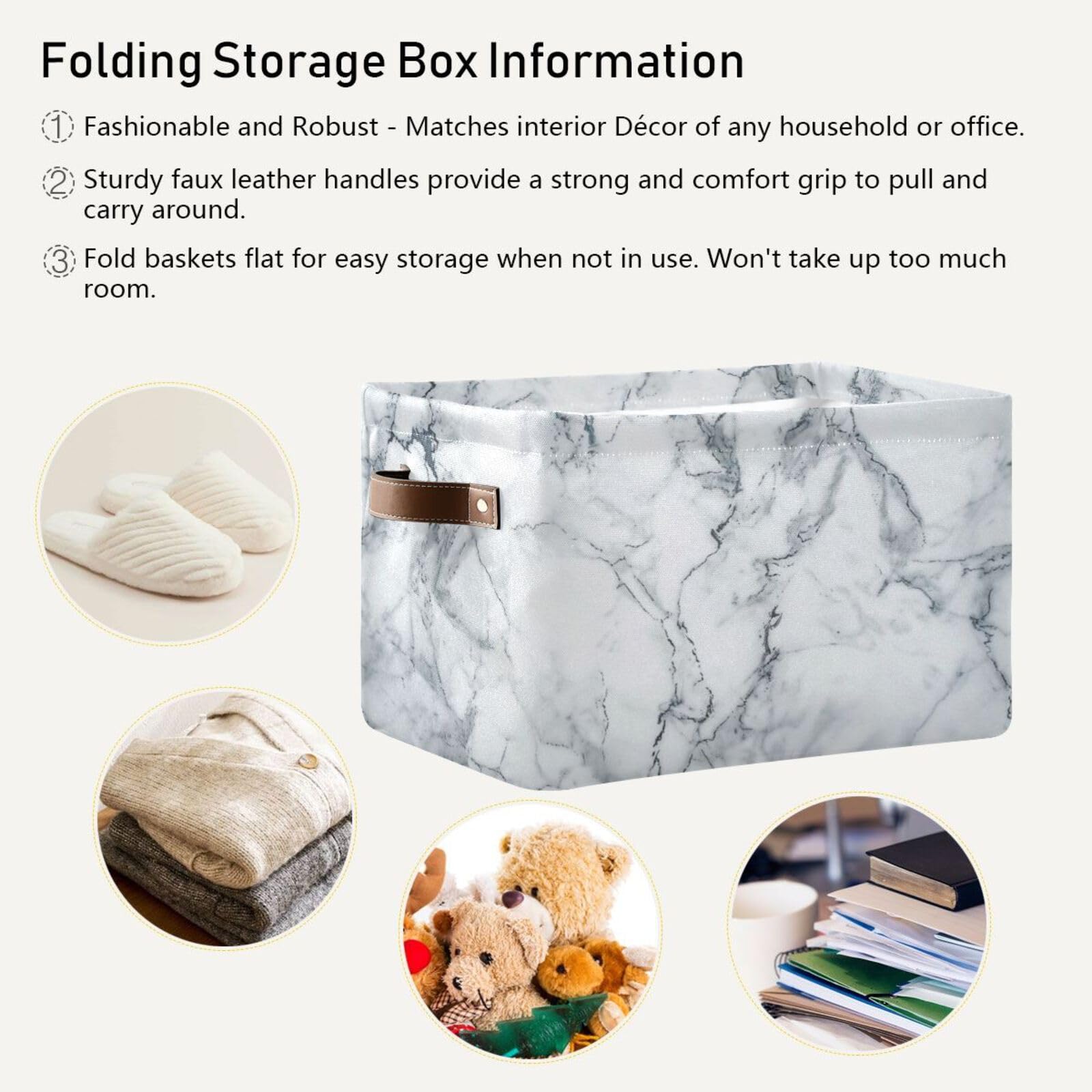 Large Fabric Storage Bins with Handles - Collapsible Closet & Shelf Organizers for Clothes, Toys | Home & Office Use