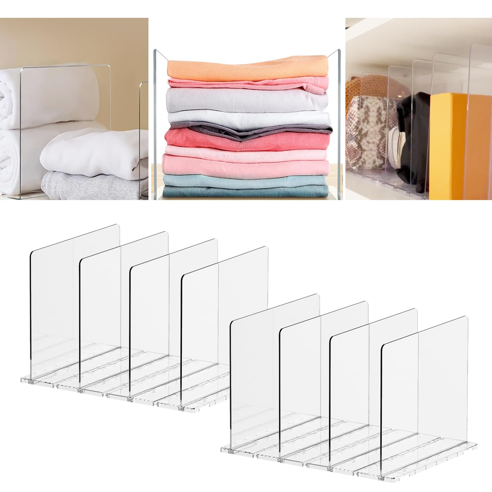 2-Pack 8-Layer Adjustable Handbag Organizer for Women - Clear Purse Organizer for Closet, Bookshelf, Office & Storage - Perfect for Home Organization & Space Saving