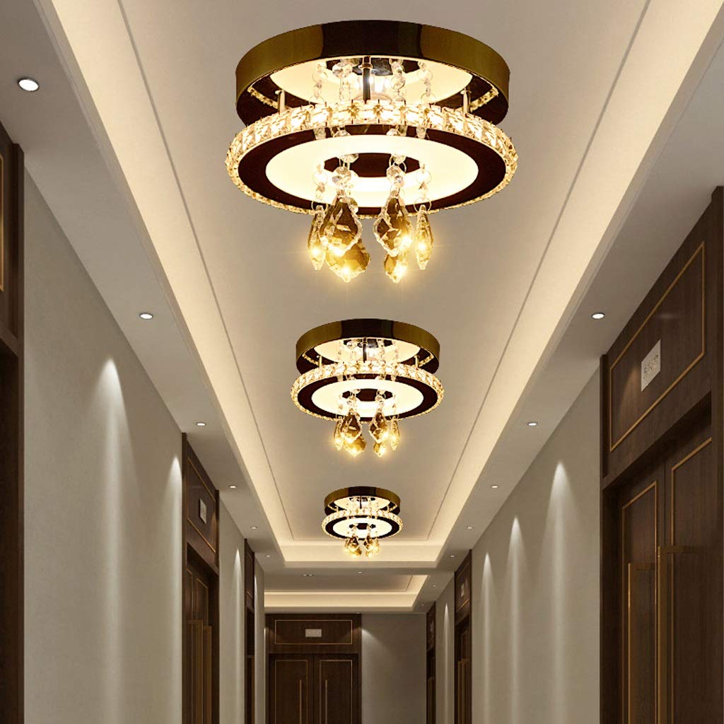 European Crystal Ceiling Light - Modern LED Hallway & Porch Lighting for Home Decor