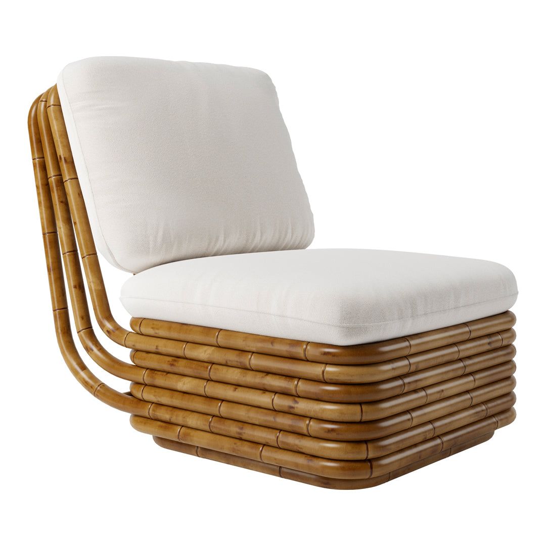 Bohemian 72 Lounge Chair - Handwoven Rattan Outdoor Patio Furniture for Garden, Poolside & Beach Relaxation | Comfortable Boho Style Seating with Cushions