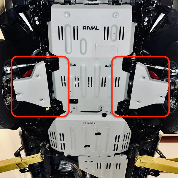 RIVAL 4X4 Heavy Duty Aluminum Lower Control Arm Skid Plates for 2024+ Toyota Tacoma & 2025+ 4Runner - Off-Road Protection for Rock Crawling & Trail Adventures