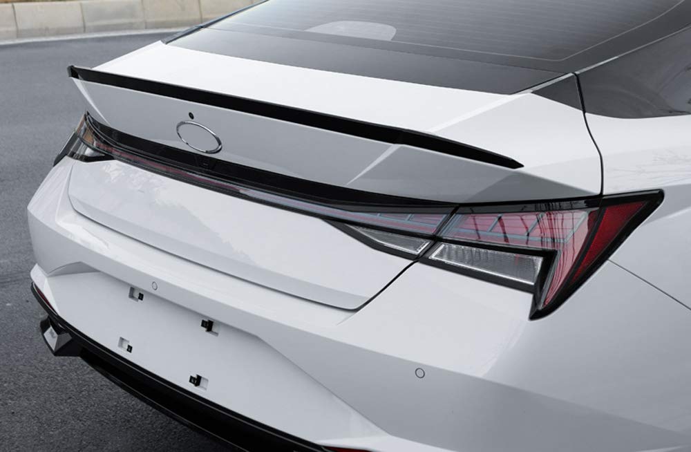ABS Black Rear Trunk Lip Spoiler Wing Strip Trim for Hyundai Elantra CN7 (2021-2024) - Car Accessories for Sporty Style & Aerodynamic Performance - Perfect for Street Racing & Custom Car Upgrades