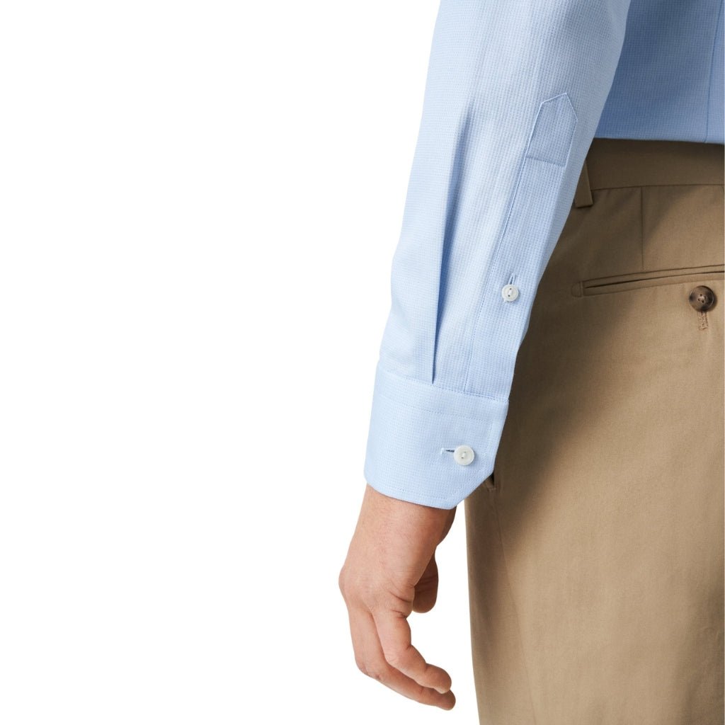 ETON Men's Pin Dot Signature Twill Dress Shirt - Single Cuff Contemporary Fit in Mid Blue | Perfect for Business Meetings & Formal Occasions