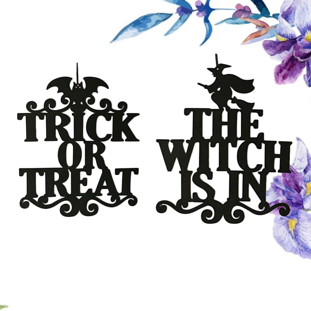 2 Pack Halloween Hanging Decorations - Spooky Non-Woven Fabric Wall Hanging Pendants for Halloween Party, Home, Porch & Outdoor Decor