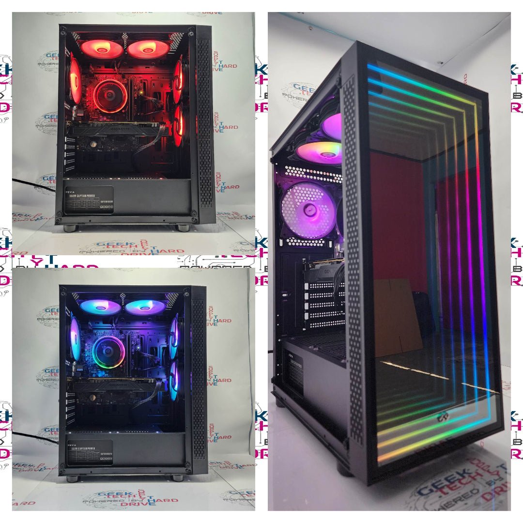 Pinnacle Gaming PC Desktop Computer - AMD Ryzen 5 Processor, NVIDIA RTX 2060 Graphics, 500GB/1TB/2TB SSD, 16GB/32GB RAM, RGB Lighting (Black) - Optillusion A5 for High-Performance Gaming & Streaming