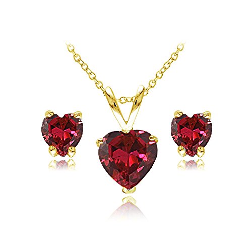 Synthetic Ruby - Yellow Gold Flash