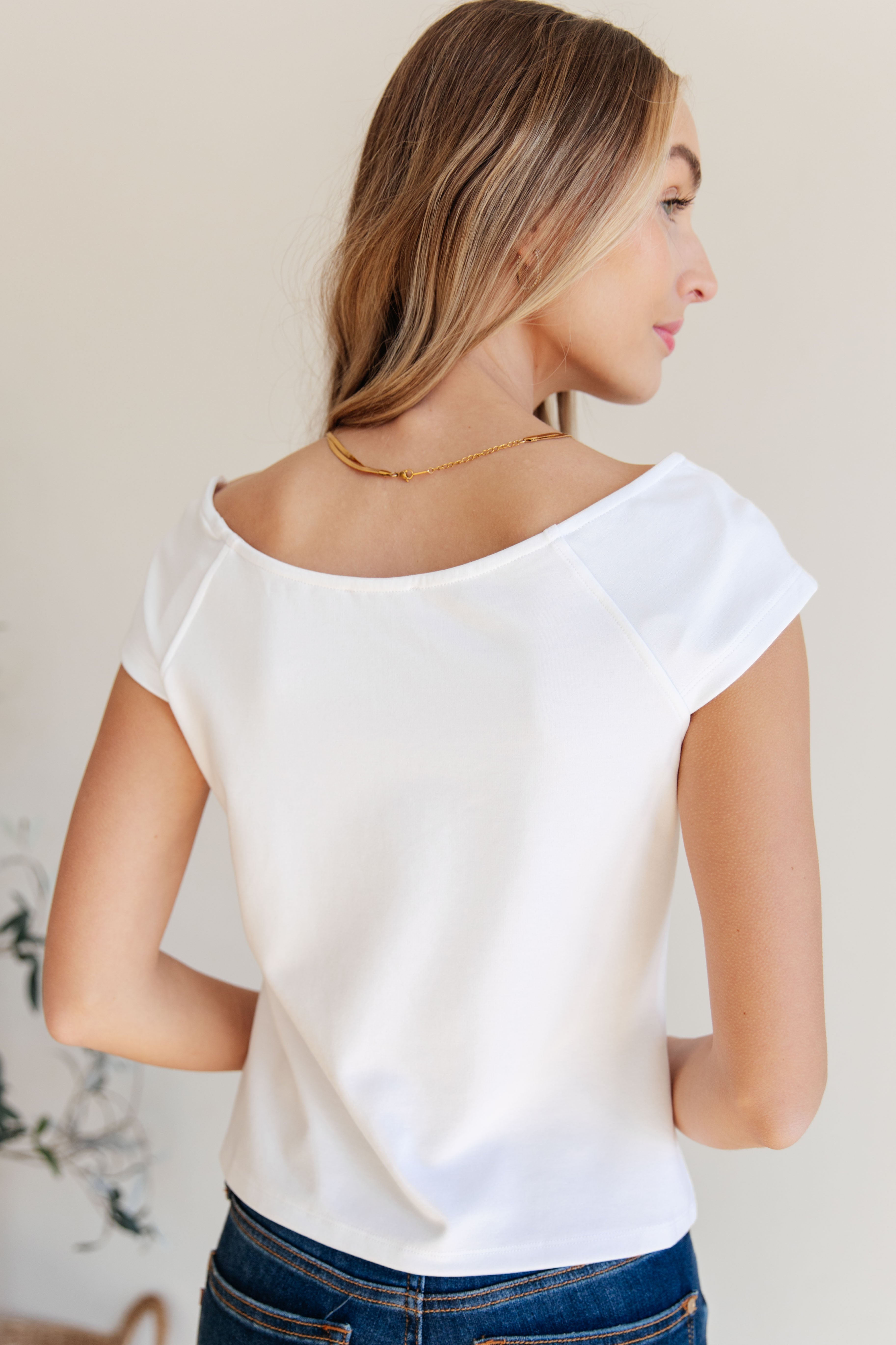 Here I Am For the First Time Top in White - Women's Fashion T-Shirt for Casual Wear, Date Night & Everyday Outfits