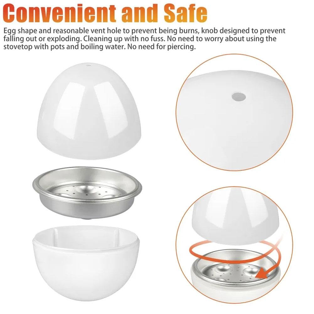 Microwave Egg Cooker - 1 Capacity Egg Boiler for Hard & Soft Boiled Eggs - Quick & Easy Microwave Egg Poacher - Perfect for Breakfast, Keto Diet & Meal Prep