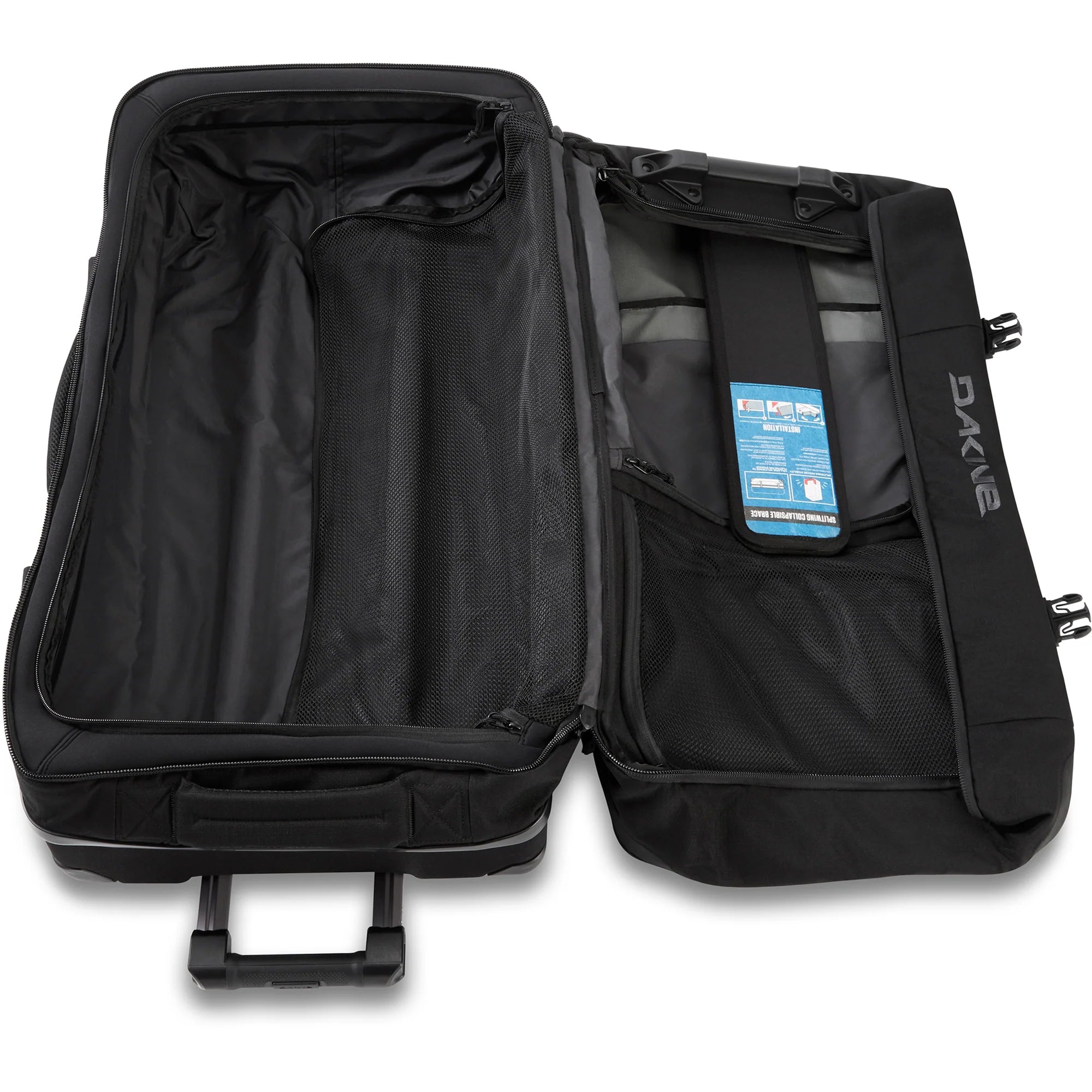 Dakine Split Roller Bag 110L - Large Durable Travel Luggage with Wheels for Airplane, Cruise & Adventure Trips - Black