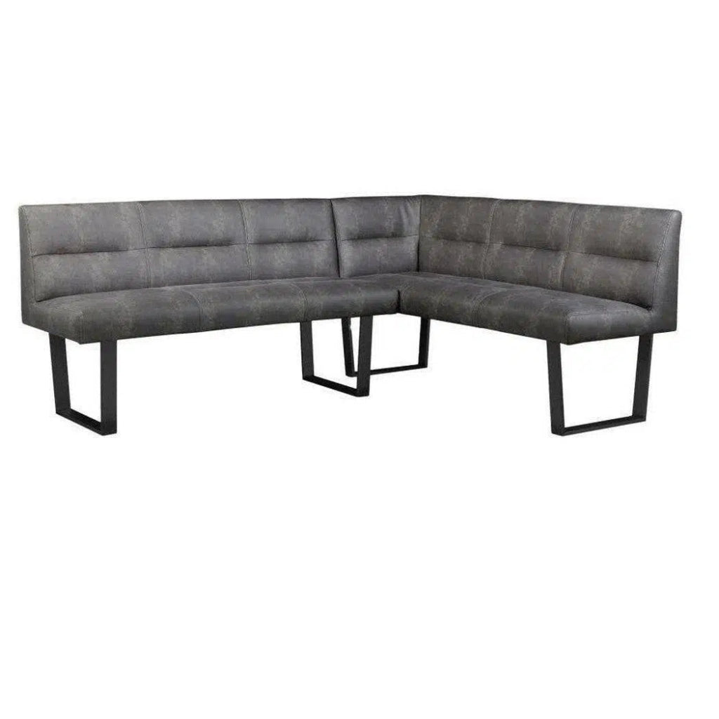 60x81 Inch Modern Corner Bench with Storage, Dark Grey Upholstered - Perfect for Living Room, Bedroom, or Entryway Seating