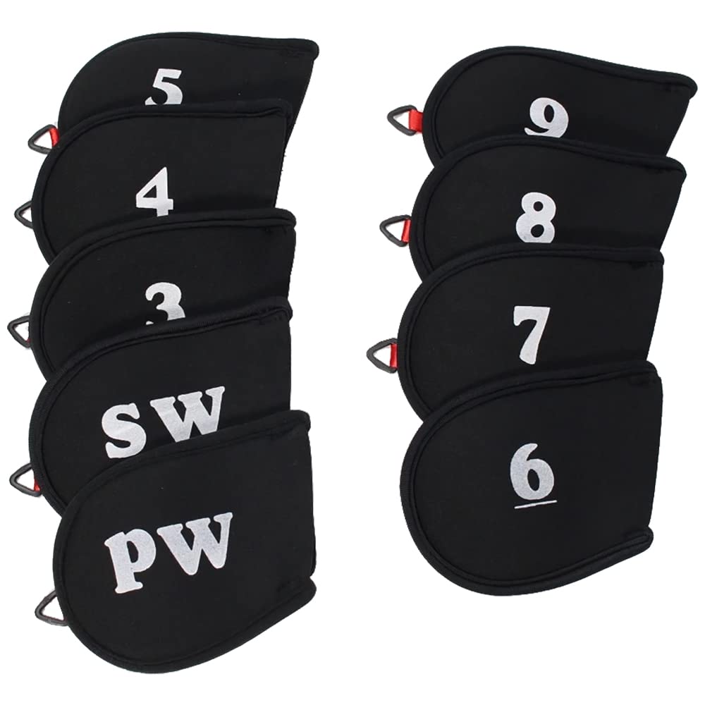Premium Neoprene Golf Iron Covers Set of 9 (3-PW+SW) - Waterproof & Durable Club Protection for Golfers | Perfect for Course Play, Travel & Storage