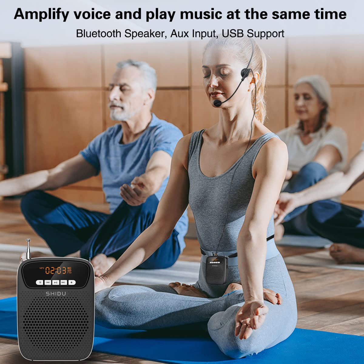 Portable 15W Mini Voice Amplifier with Bluetooth, FM Radio & MP3 - Rechargeable Wireless Speaker for Teachers, Tour Guides, Presentations & Outdoor Events