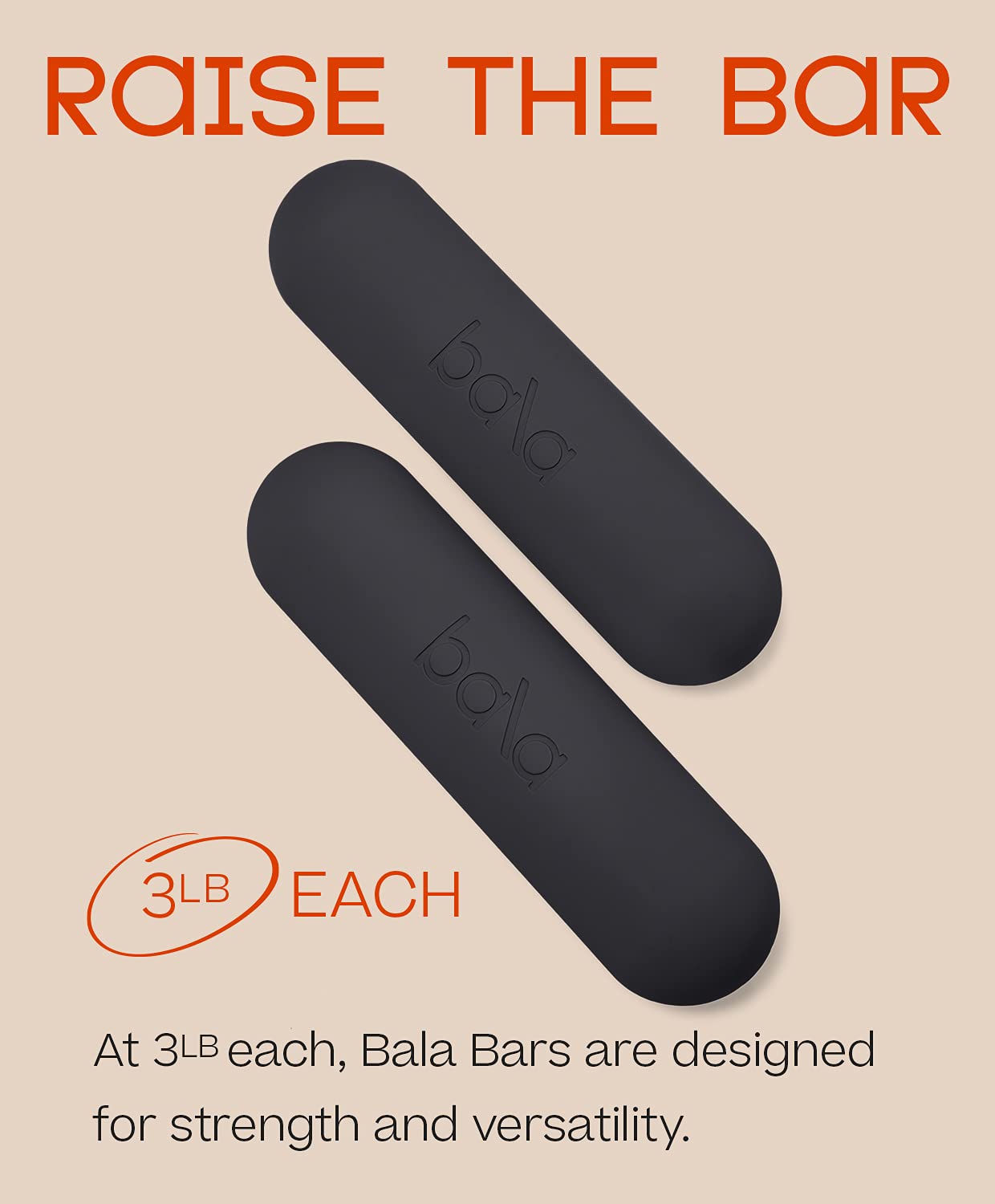 Bala Barre 2-Piece Set (1.4kg Each) | Dumbbell Weights for Yoga, Barre, Pilates, Cardio & Aerobic Workouts | Perfect for Home Gym, Dance Training & Walking Exercise