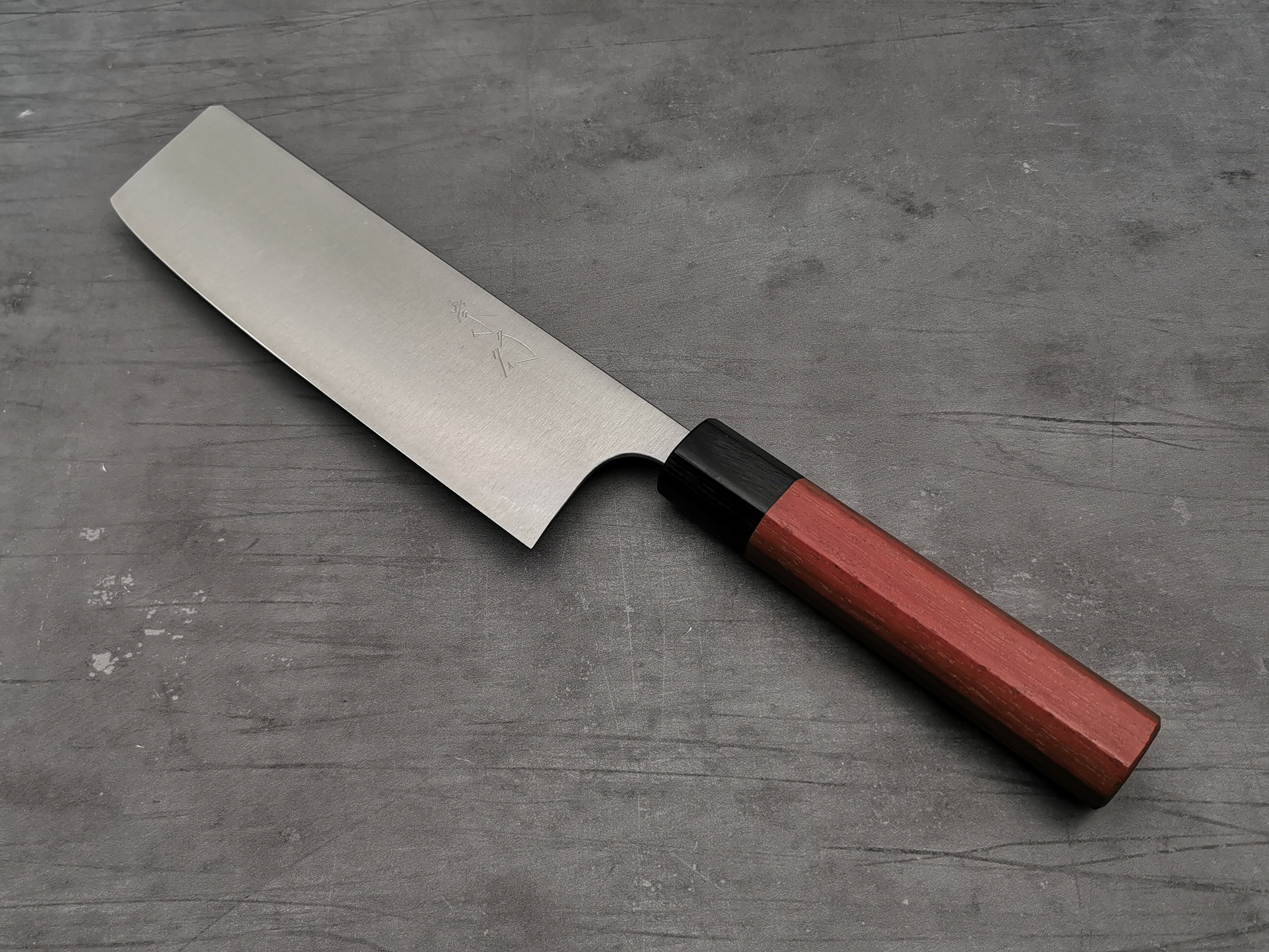 Premium Japanese Koutetsu Type 3 AS Nakiri Knife - High Carbon Steel Kitchen Knife for Professional Chefs & Home Cooking - Perfect for Slicing Vegetables, Herbs & Boneless Meat
