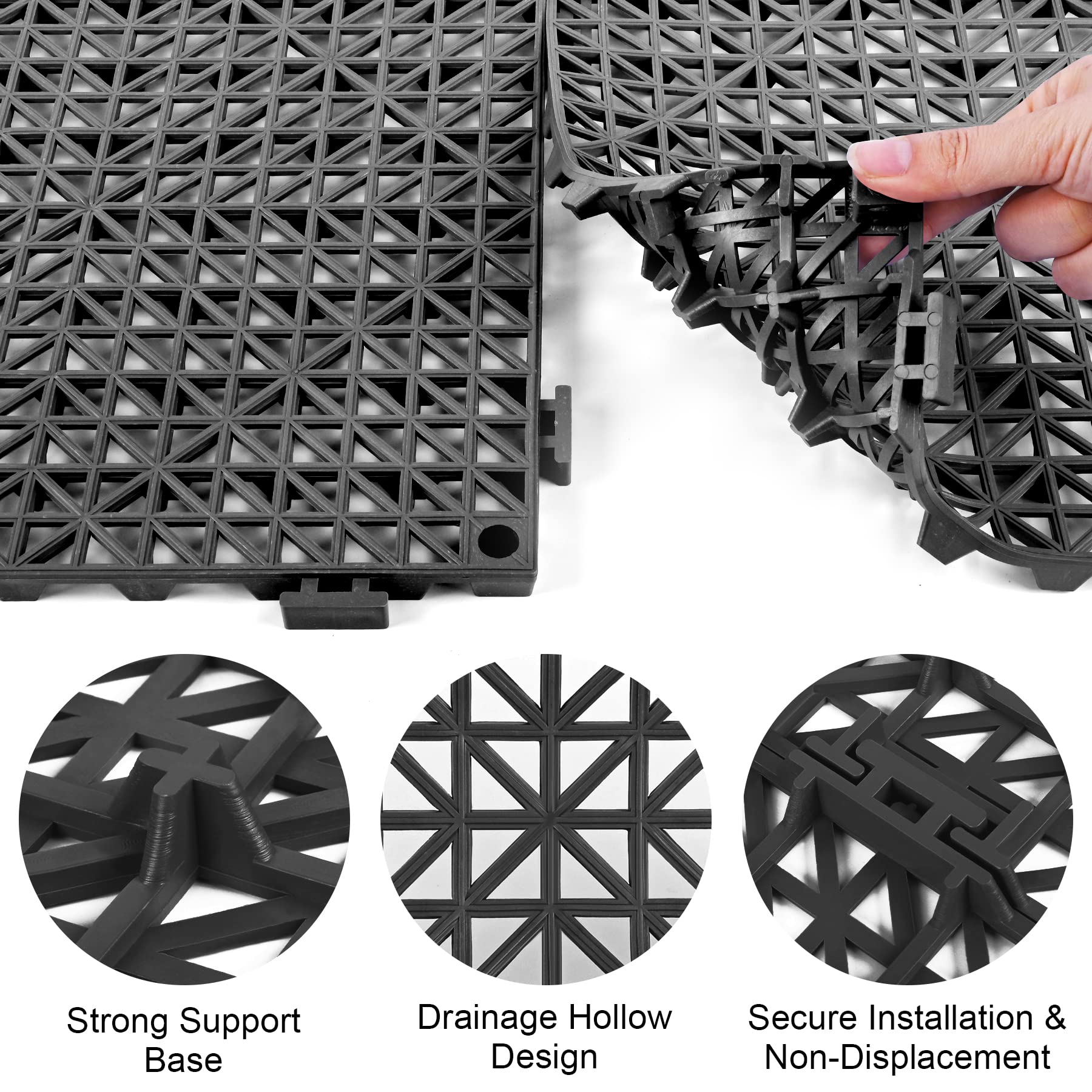 MYFAMIREA 12 Pack Modular Interlocking Cushion Floor Tiles - 11.8