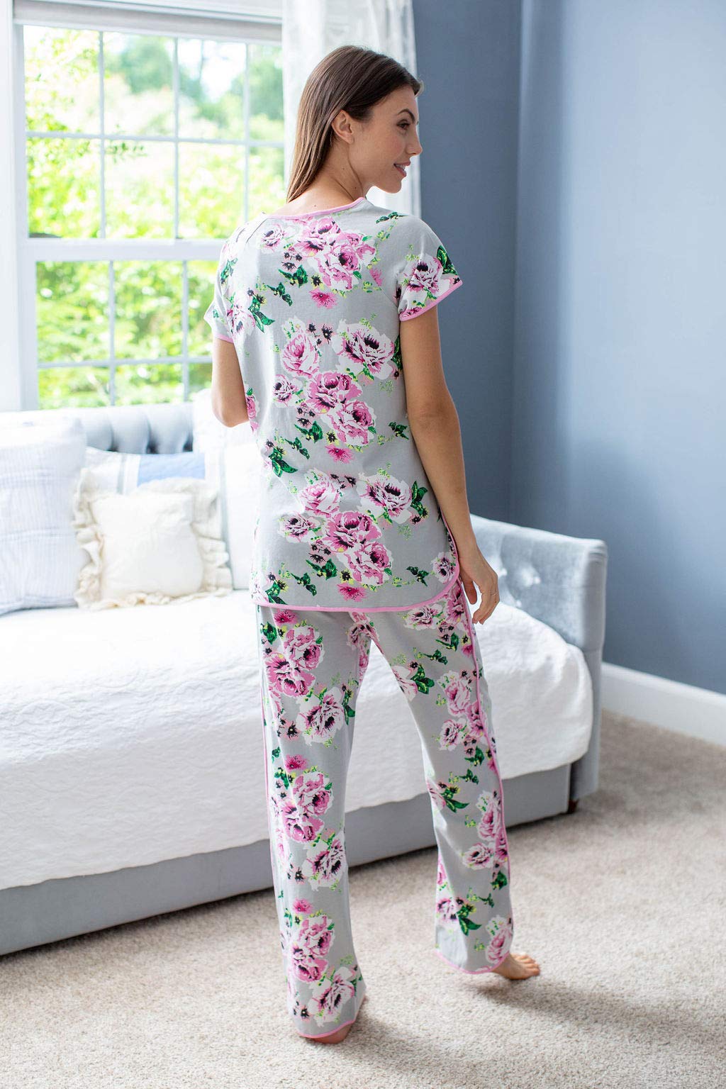 Baby Be Mine Maternity & Nursing Pajama Set - Soft Comfortable Sleepwear for Pregnant & Breastfeeding Moms - Perfect for Nighttime Nursing & Relaxation