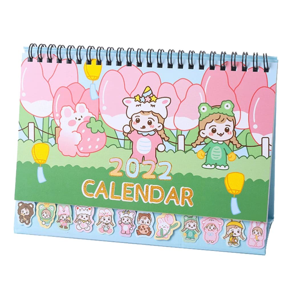 2021-2022 Standing Flip Desk Calendar for School & Office - Twin-Wire Binding with Large Unruled Blocks (July 2021-Dec 2022) | Perfect for File Cabinets, Work Desks & Home Office Organization