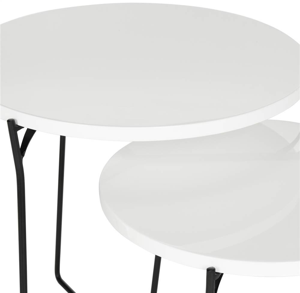 Safavieh Ryne Modern White Lacquer Round End Table - Stackable Side Table for Living Room, Bedroom & Office Decor