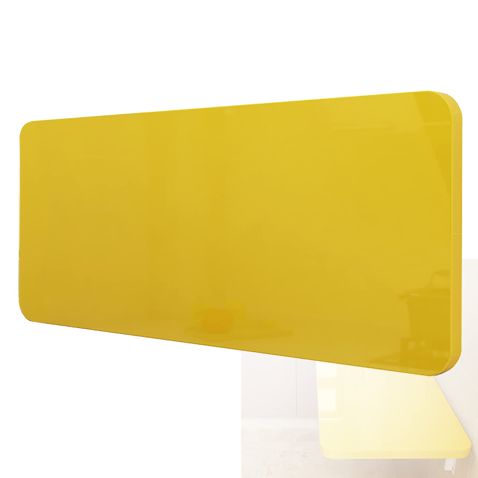 Yellow Wall Mounted Folding Breakfast Bar - 80×30cm(31×12in) Space Saving Table for Small Rooms, Kitchen, Studio Apartments - Sturdy Foldable Wall Desk for Dining, Working & Studying