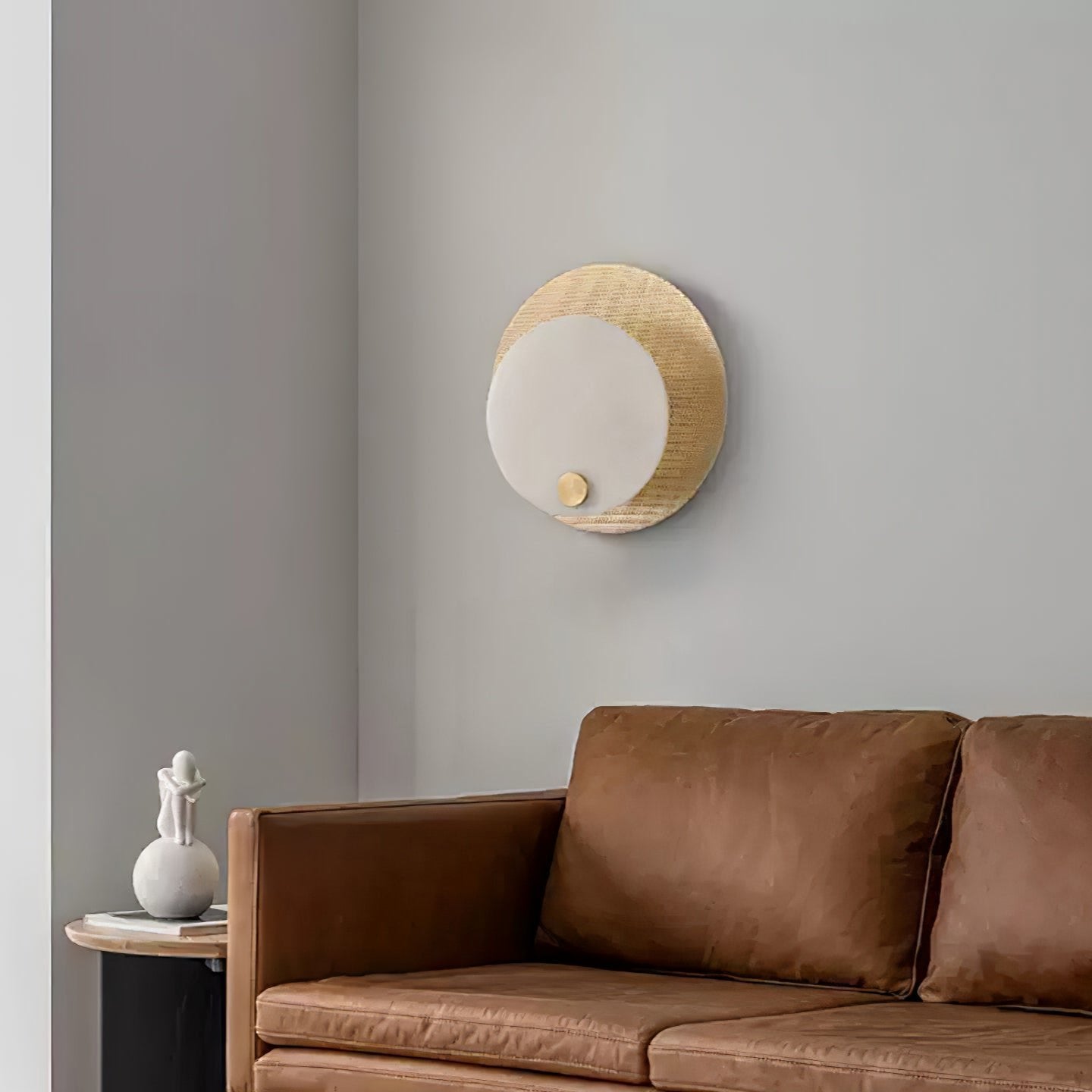 Evelyn Alabaster Wall Sconce - Handcrafted Modern Light Fixture for Bedroom, Living Room & Hallway Lighting - Dimmable LED Wall Lamp with Natural Stone Texture