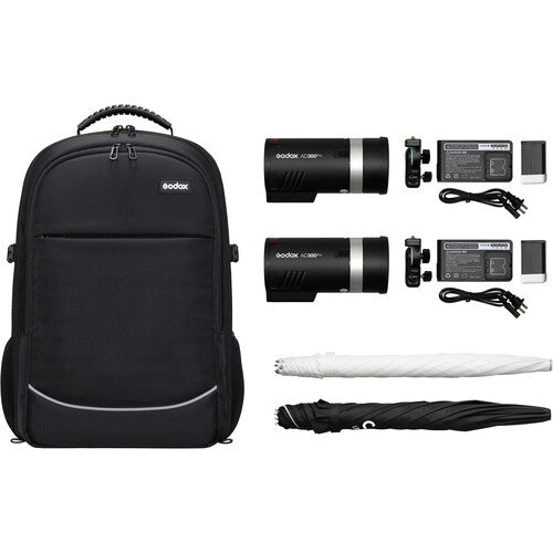 Godox AD300 Pro Outdoor Flash Kit - 300Ws Portable Strobe Light with Battery for Photography - Perfect for Outdoor, Studio, and Event Photography