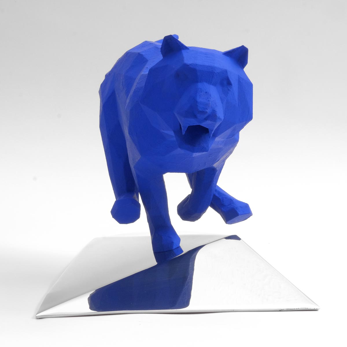 Roar Tantantan Steel Sculpture with Blue Resin - Modern Art Decor for Home, Office & Garden - Perfect for Wall Art, Gift & Interior Design