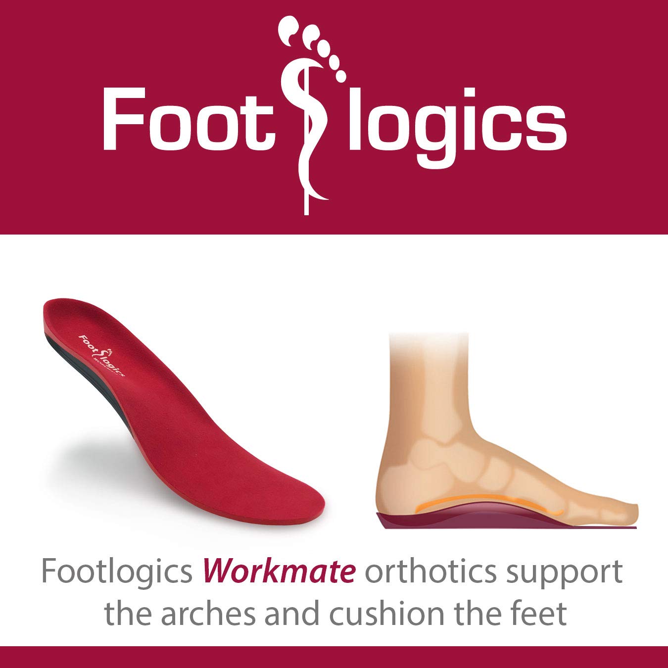 Full-Length Workwear Orthotic Shoe Insoles with Mild Arch Support - Relief for Tired, Aching Feet & Foot Pain - Ideal for Supination & Long Work Shifts - Perfect for Nurses, Teachers & Factory Workers (Pair, XS)