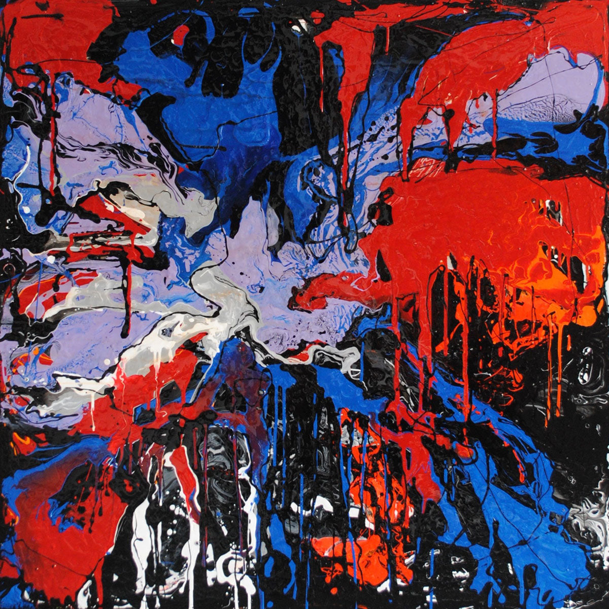 Magma Acrylic Resin Painting on Canvas - Abstract Wall Art for Home & Office Decor