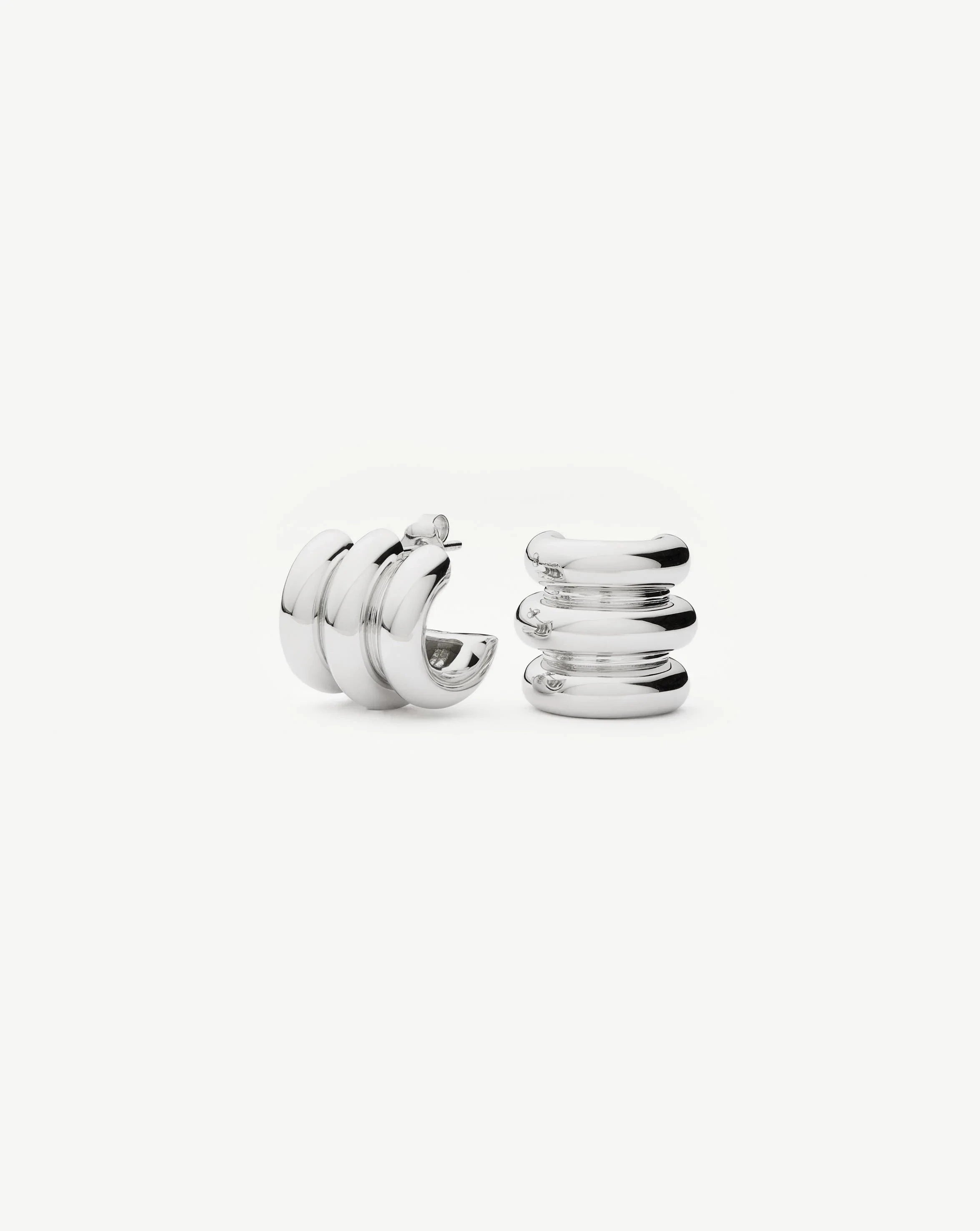 Chubby Triple Small Hoop Earrings for Women - Silver Plated Dainty Jewelry - Perfect for Everyday Wear, Date Nights & Gifts