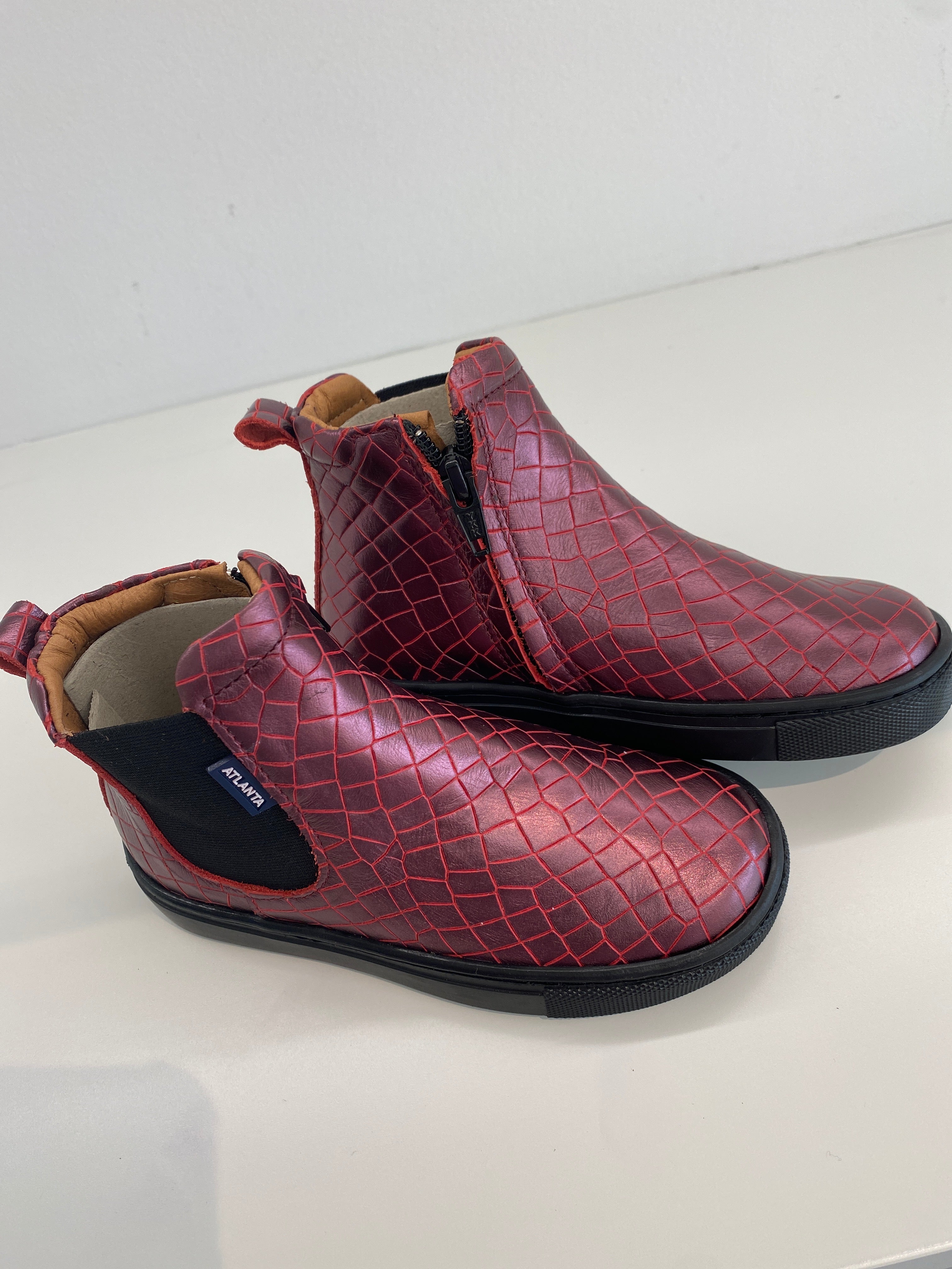 Atlanta Moccasin Mirage Red Crocodile-Embossed Sneaker Boots - Comfortable & Stylish for Men's Casual Wear & Outdoor Adventures