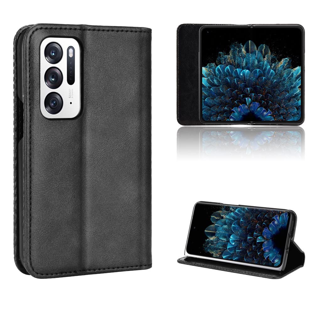 Premium PU Leather Flip Cover Case for Oppo Find N (2021 5G PEUM00) - Slim Protective Phone Case with Card Slots | Perfect for Business, Travel & Daily Use