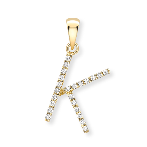 18ct Yellow Gold Diamond Initial Pendants A-Z - Personalized Alphabet Necklace for Women, Elegant Monogram Jewelry Gift for Her - Perfect for Birthdays, Anniversaries & Special Occasions