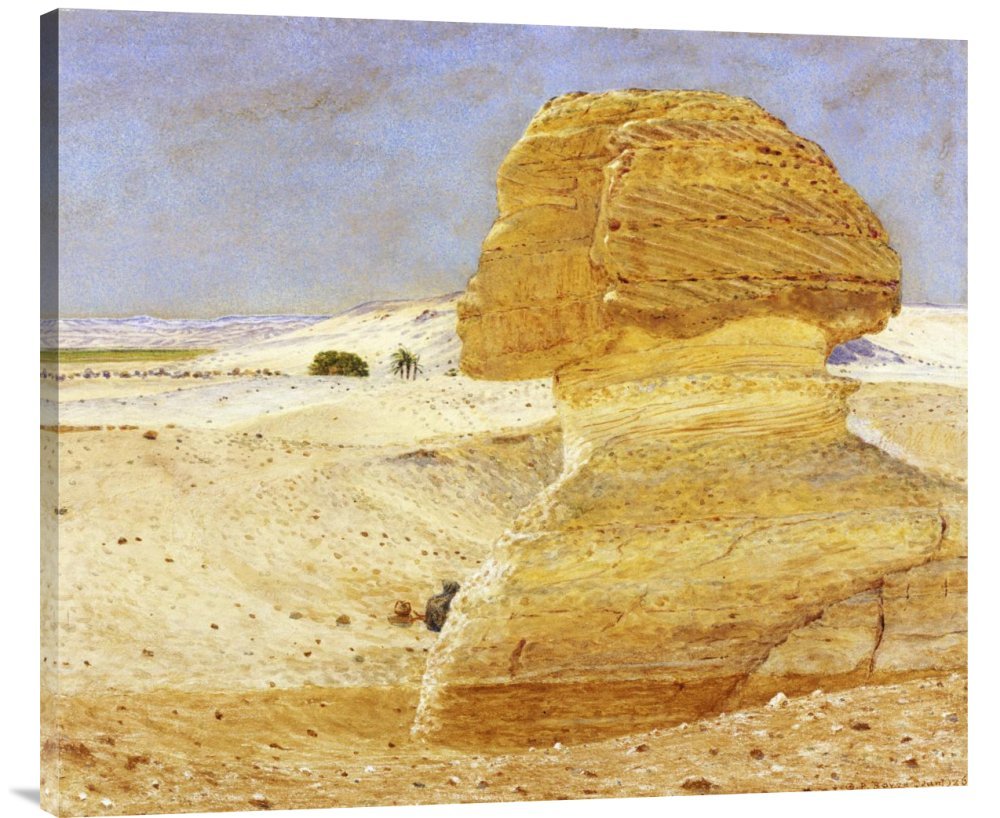 George Price Boyce 'The Sphinx at Gizeh' Canvas Wall Art Print - Museum Quality Giclee Reproduction - Ready to Hang Gallery Wrap - Perfect for Living Room, Bedroom or Office Decor