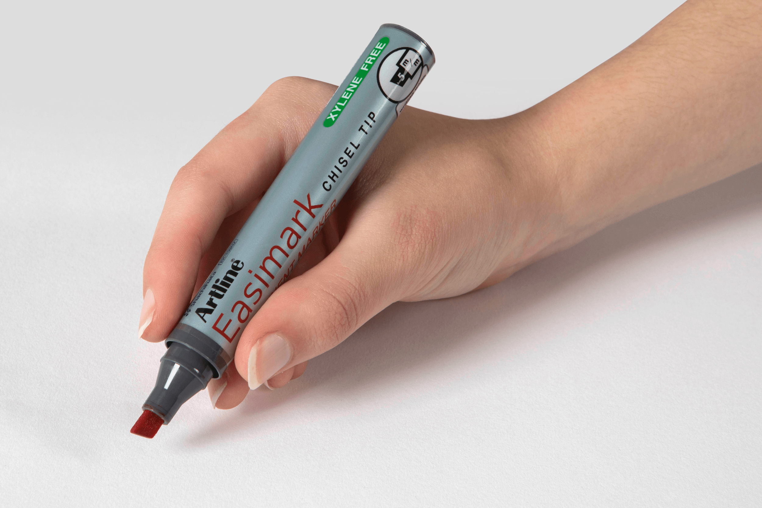 Artline 109 Easimark Permanent Marker - 5mm Chisel Tip, Red Ink, Pack of 12 - Ideal for Labeling, Office Use & DIY Projects