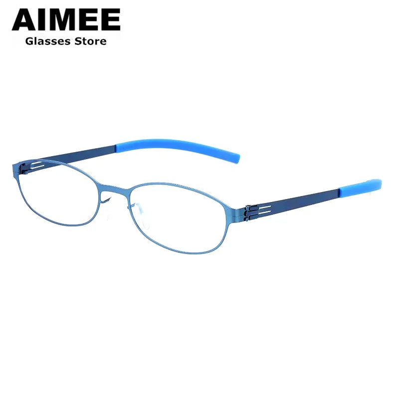 Aimee Women's Full Rim Oval Stainless Steel Eyeglasses Frame 61003 | Lightweight & Durable | Perfect for Reading, Work, and Everyday Fashion