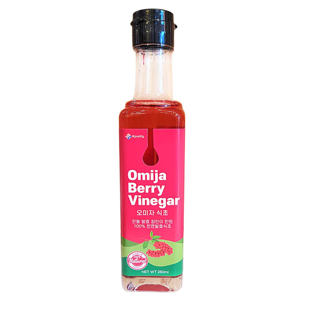 Organic Kpurity Omija Schisandra Berry Vinegar 250ml - 100% Natural, Non-GMO, Fermented Superfood for Immune Support & Digestion - Perfect for Smoothies, Salad Dressings & Wellness Shots