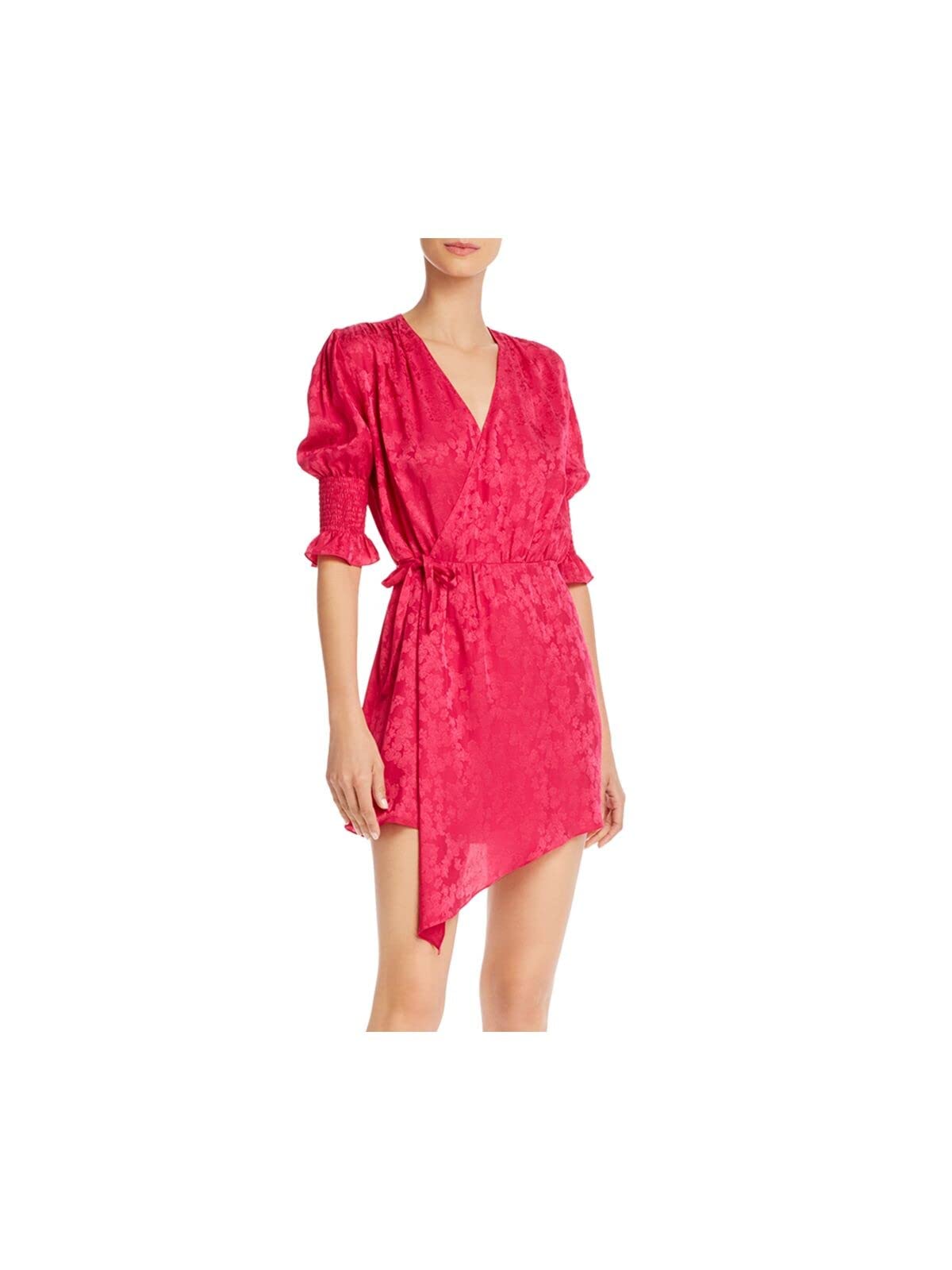 Women's Tyra Floral Asymmetric Wrap Dress - Pink Art Dealer Print | Elegant Summer Cocktail Party & Wedding Guest Dress
