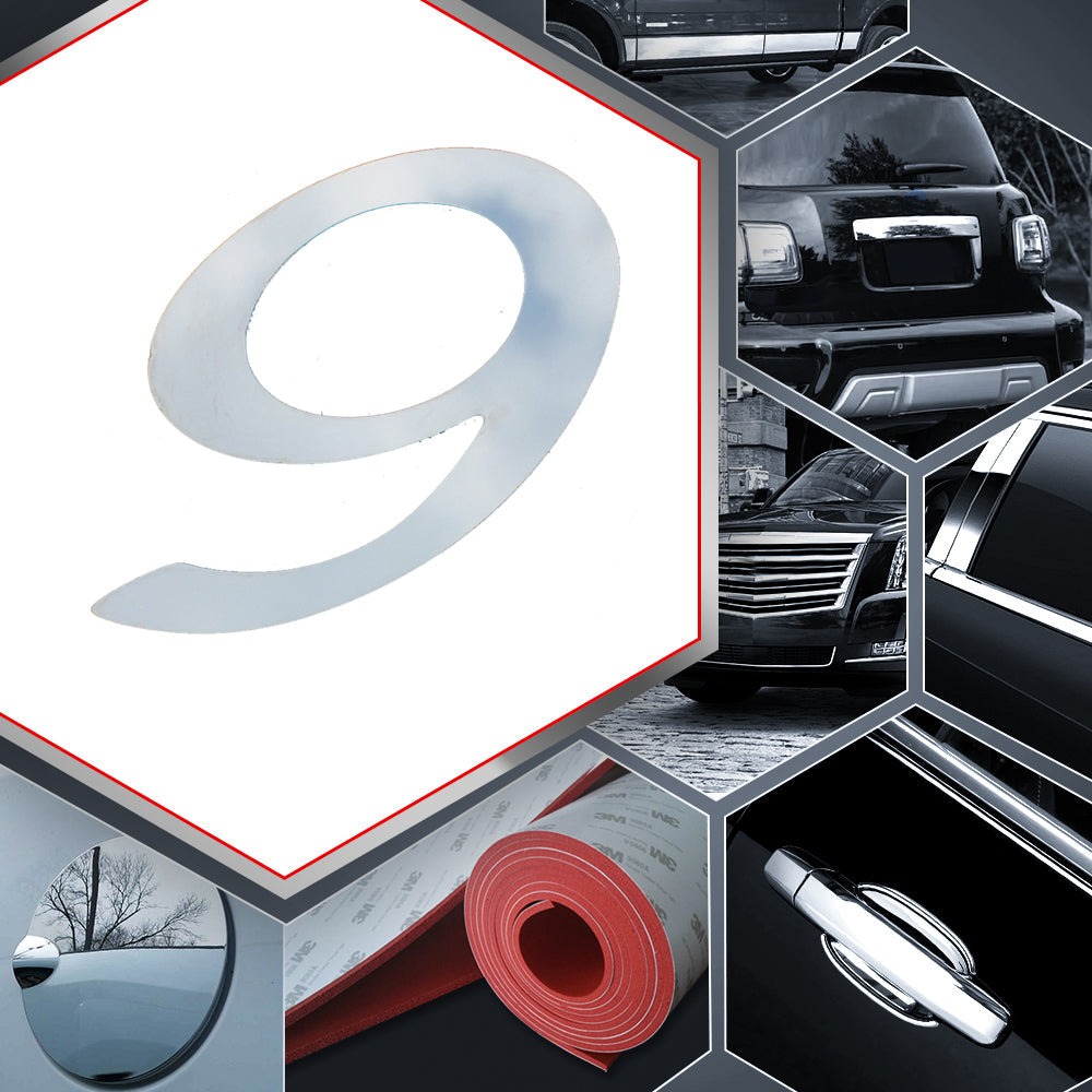 1 PC Stainless Steel Number Decal - Universal Fit for Cars, Trucks & Motorcycles - Durable Metal Emblem for Vehicle Customization & Personalization