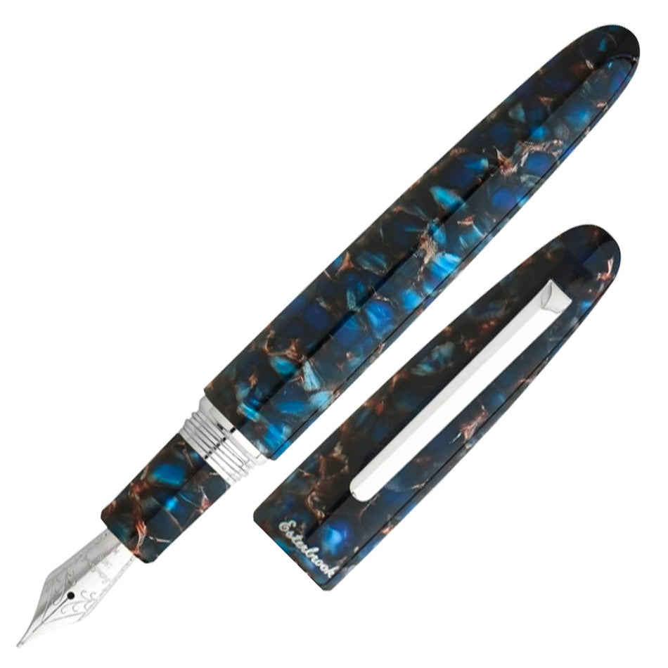 Esterbrook Estie Oversize Fountain Pen - Nouveau Bleu with Palladium Trim | Premium Writing Instrument for Calligraphy, Journaling & Gift Giving