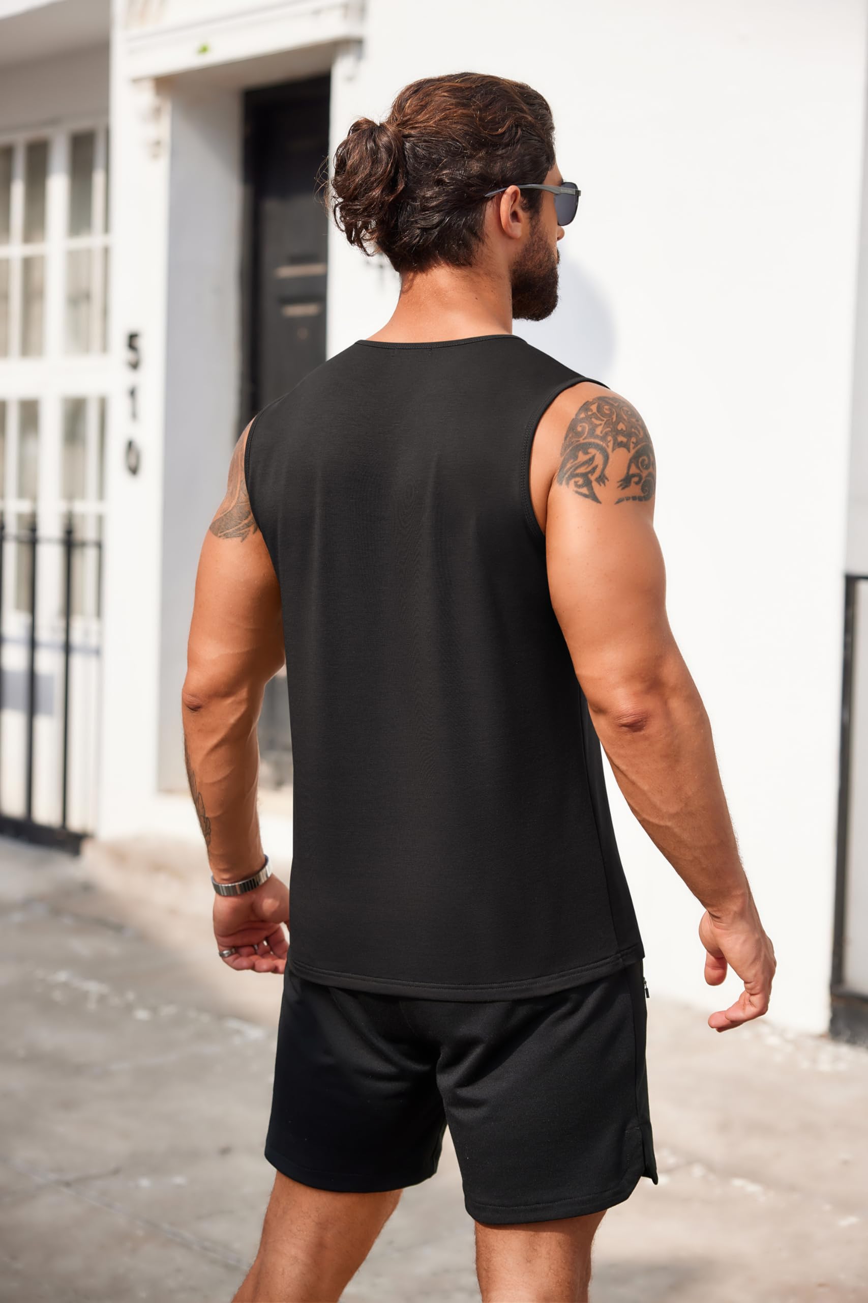COOFANDY Men's Sleeveless Muscle Fit Henley Tank Top - Breathable Summer Casual Shirt for Gym, Beach & Outdoor Activities