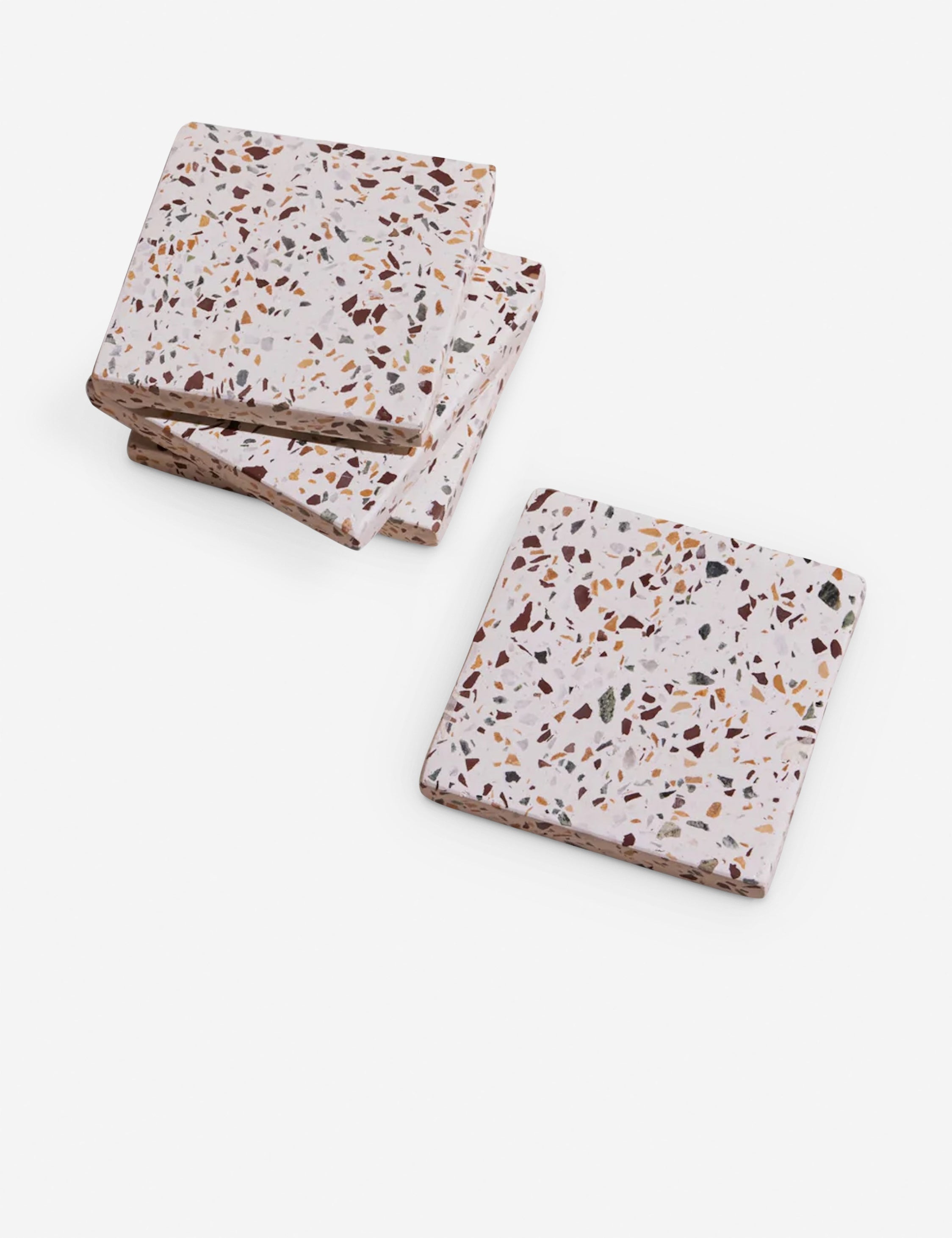 Premium Terrazzo Coasters Set of 4 - Waterproof & Heat-Resistant Drink Coasters for Coffee Table, Bar, and Outdoor Use - Stylish Home Decor by Meso